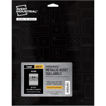 Avery Label, Tag, Metlc, Slv, 672Pk AVE60519